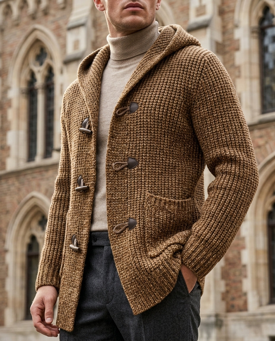 Beauly Men's Wool Hooded Toggle Cardigan