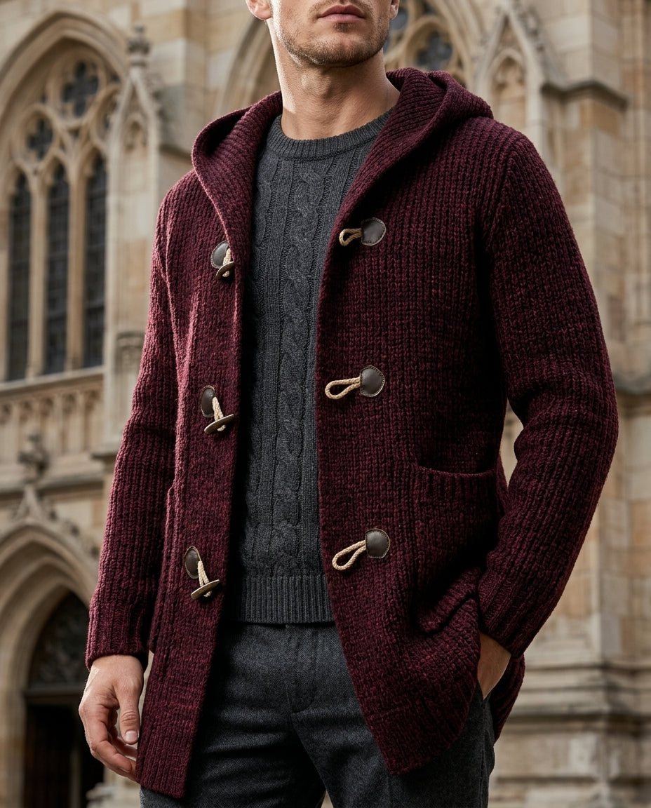Beauly Men's Wool Hooded Toggle Cardigan