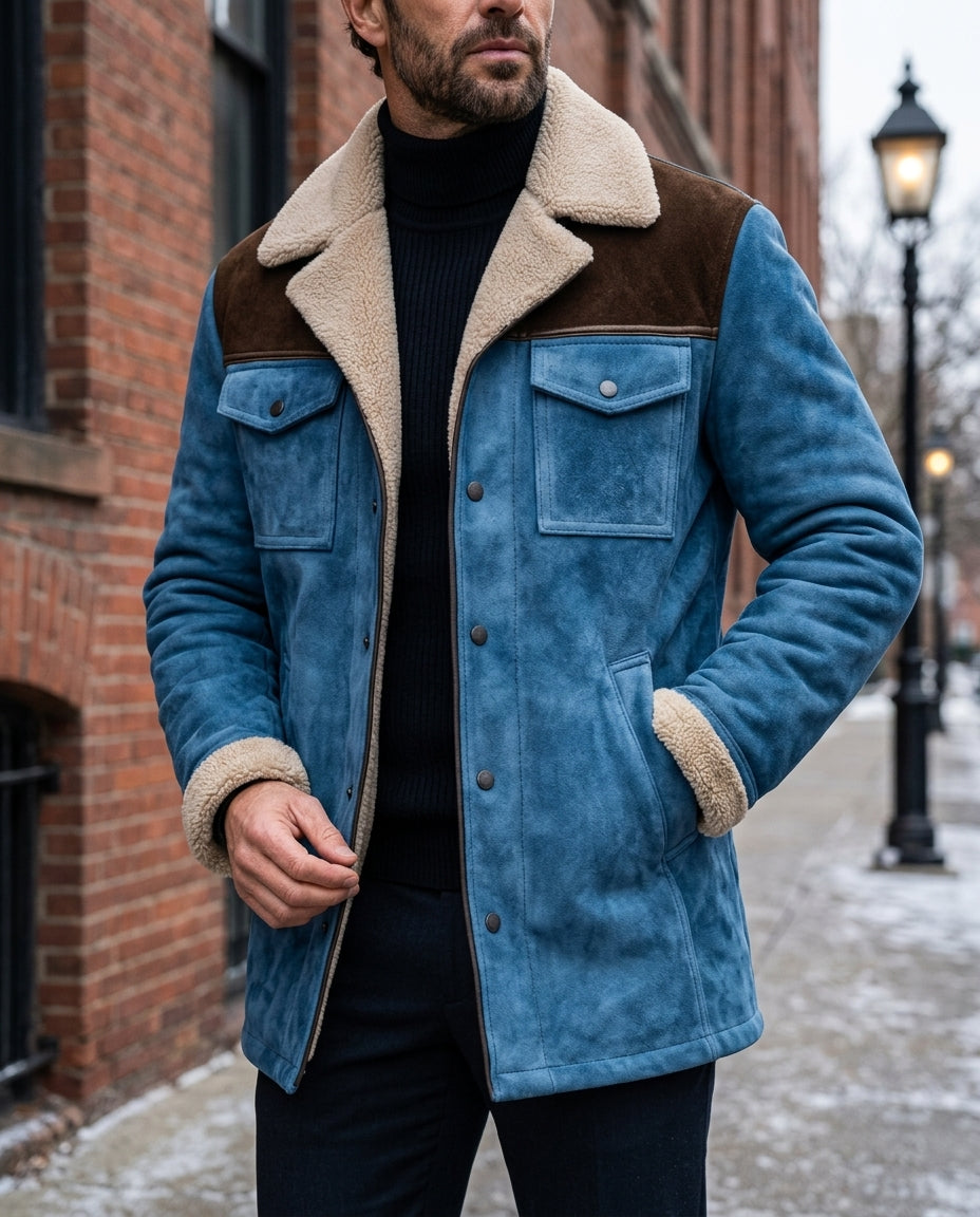 Sterling Men's Shearling Suede Coat