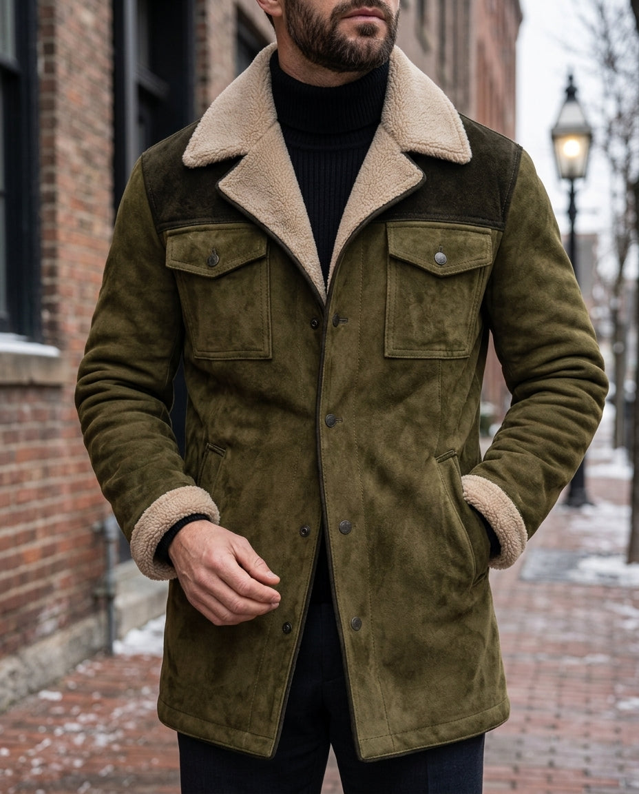 Sterling Men's Shearling Suede Coat