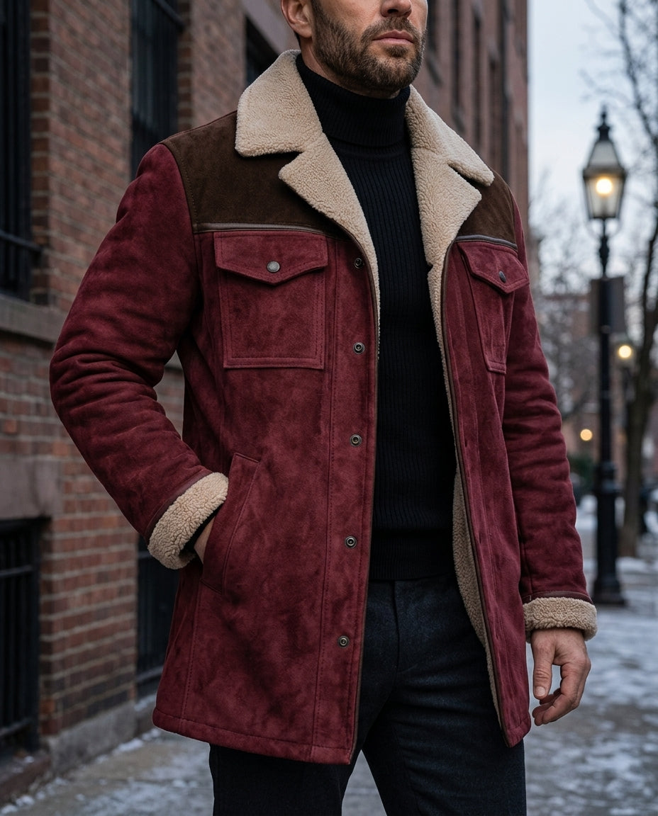 Sterling Men's Shearling Suede Coat
