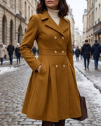 Layla Women's Wool Blend Pleated Longline Coat