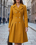 Layla Women's Wool Blend Pleated Longline Coat