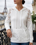 Linnea Women's Floral Openwork Hooded Top