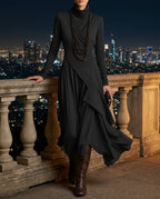Keirae Women's Flowing High Neck Maxi Dress