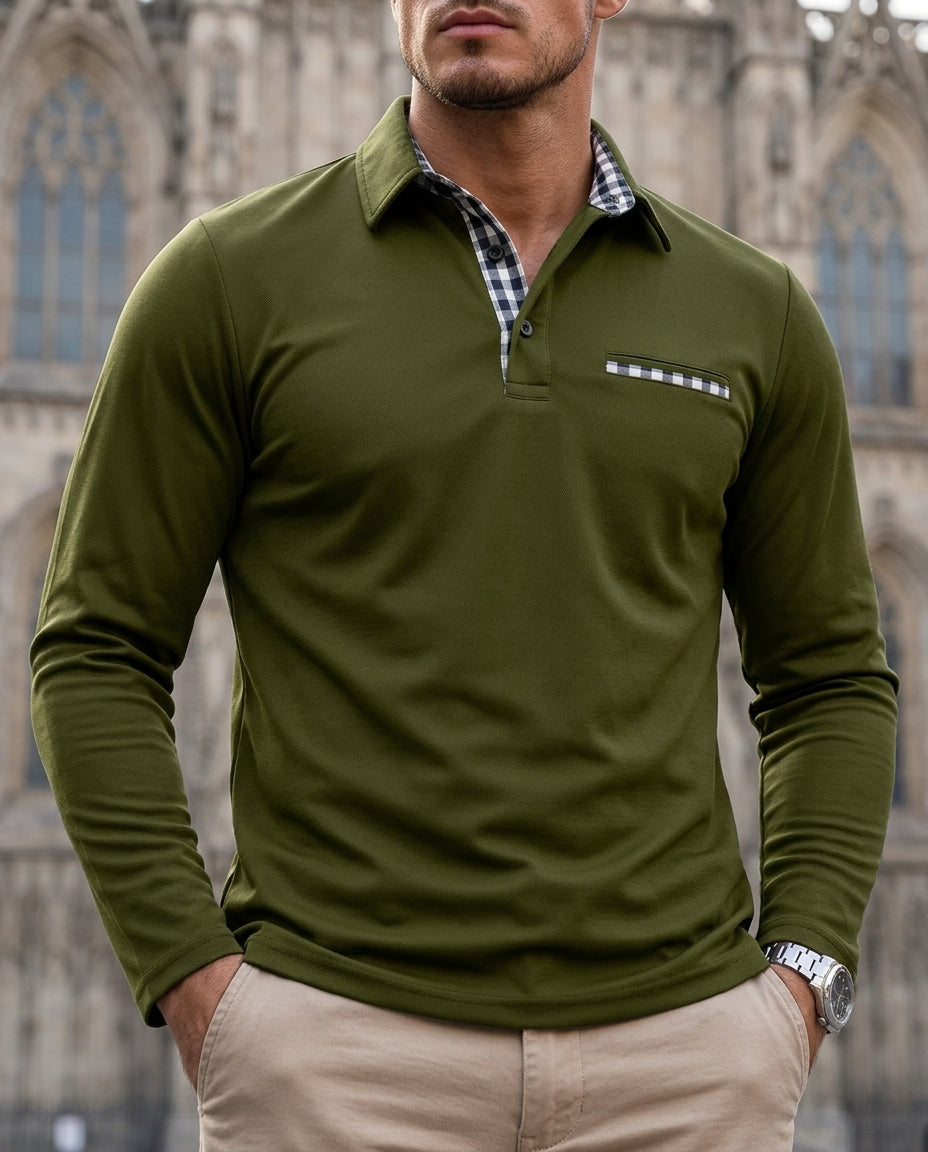 Bastian Men's Long Sleeve Winter Polo