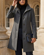 Isolde Women's Classic Button Front Coat