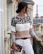 Rosalind Women's Colorblock Leopard Sweater