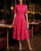 Seraphina Women's Lace Accent Midi Dress