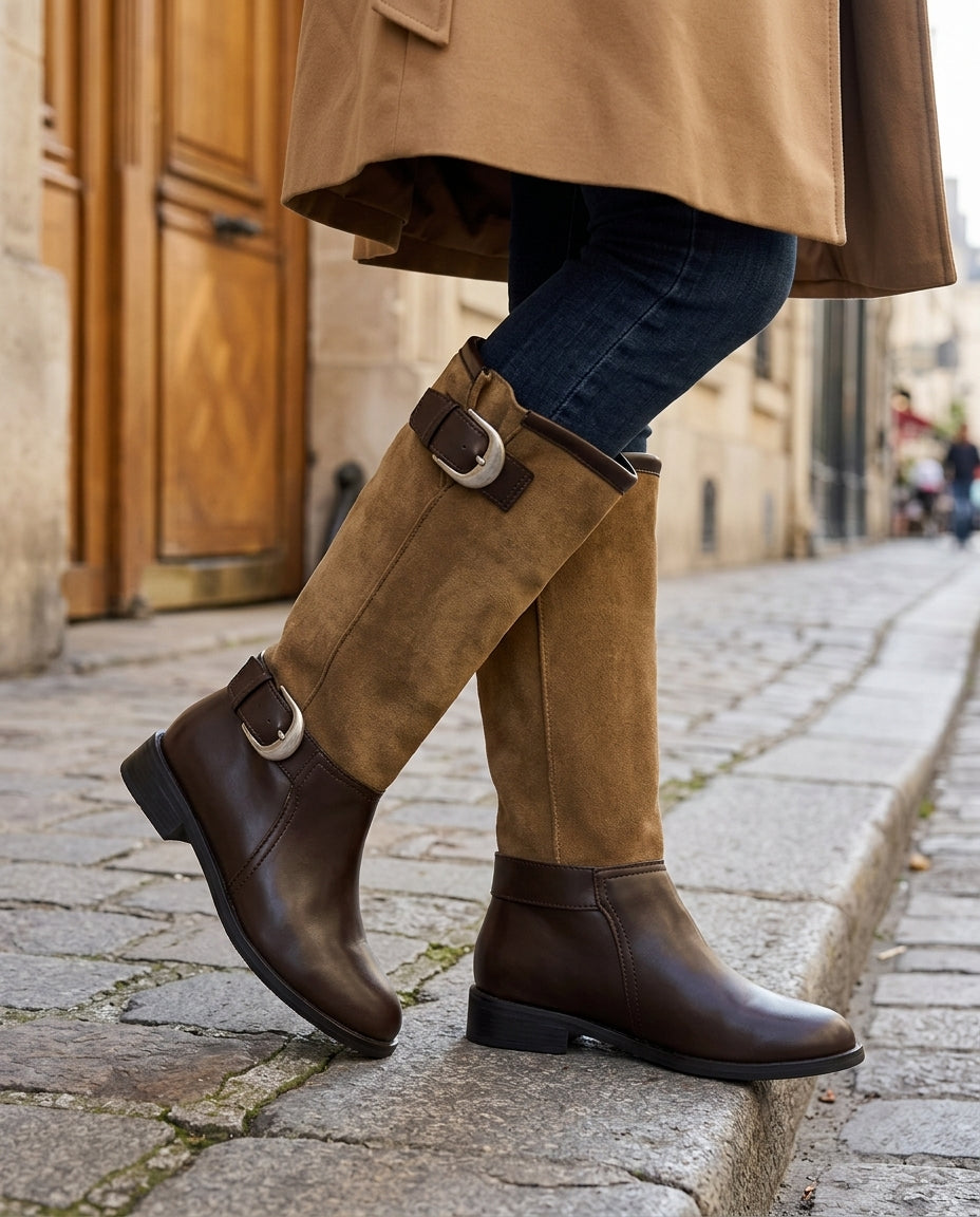 Isadora Women's Buckle Panel Mid Calf Boots