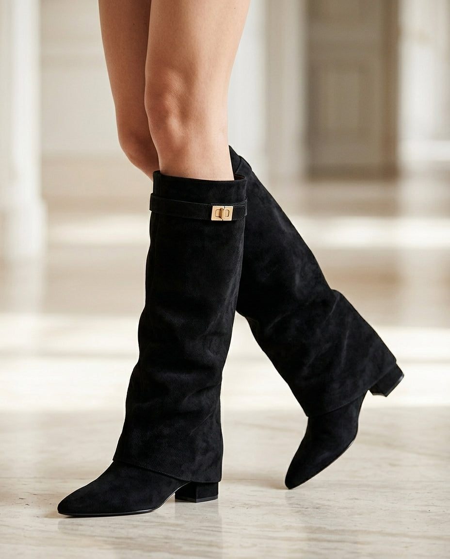 Lily Women's Block Heel Knee High Boots