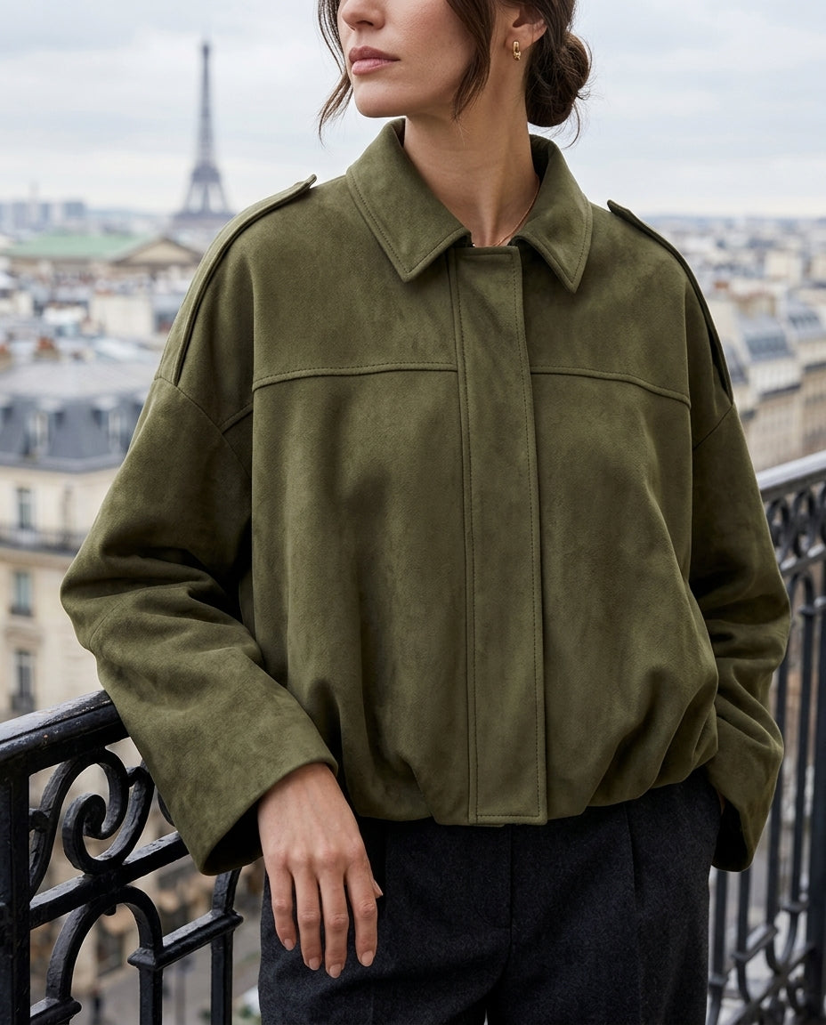 Ivy Women's Suede Notched Collar Jacket