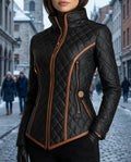 Toinette Women's Diamond Quilted Moto Jacket