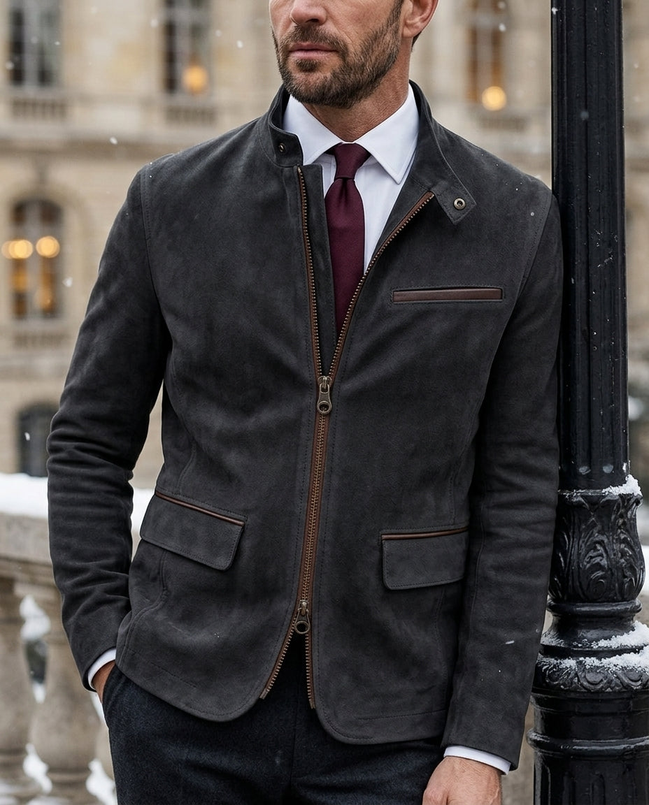 Cassius Men's Suede Smart Casual Jacket
