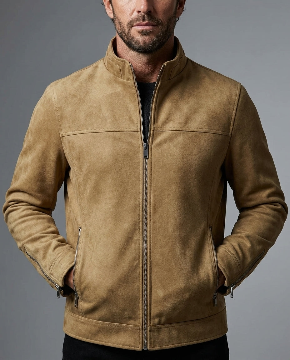 Royce Men's Suede Fleece Lined Jacket