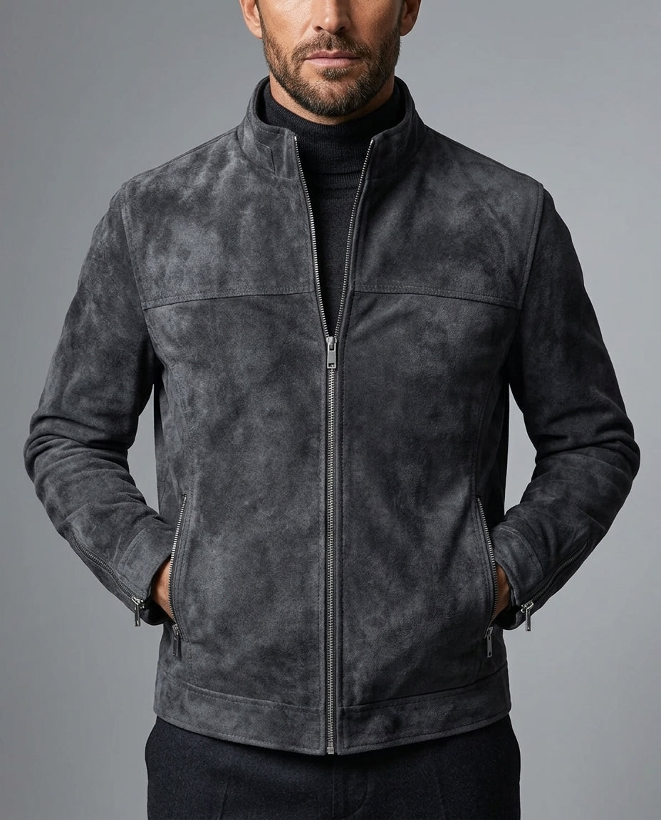 Royce Men's Suede Fleece Lined Jacket