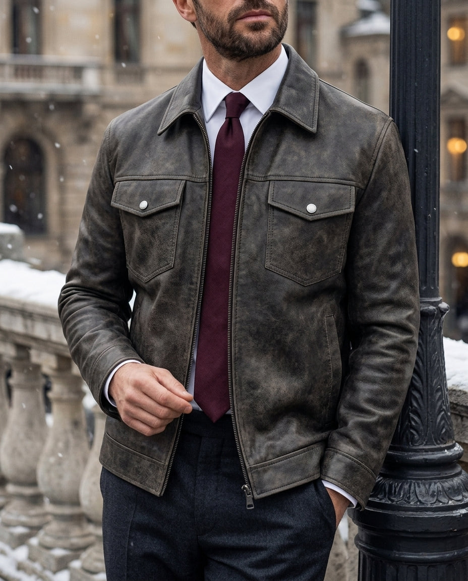 Rowan Men's Retro Leather Jacket