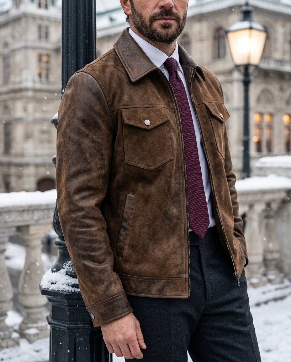 Rowan Men's Retro Leather Jacket