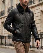 Wornth Men's Sherpa Lined Pilot Jacket