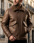Wornth Men's Sherpa Lined Pilot Jacket