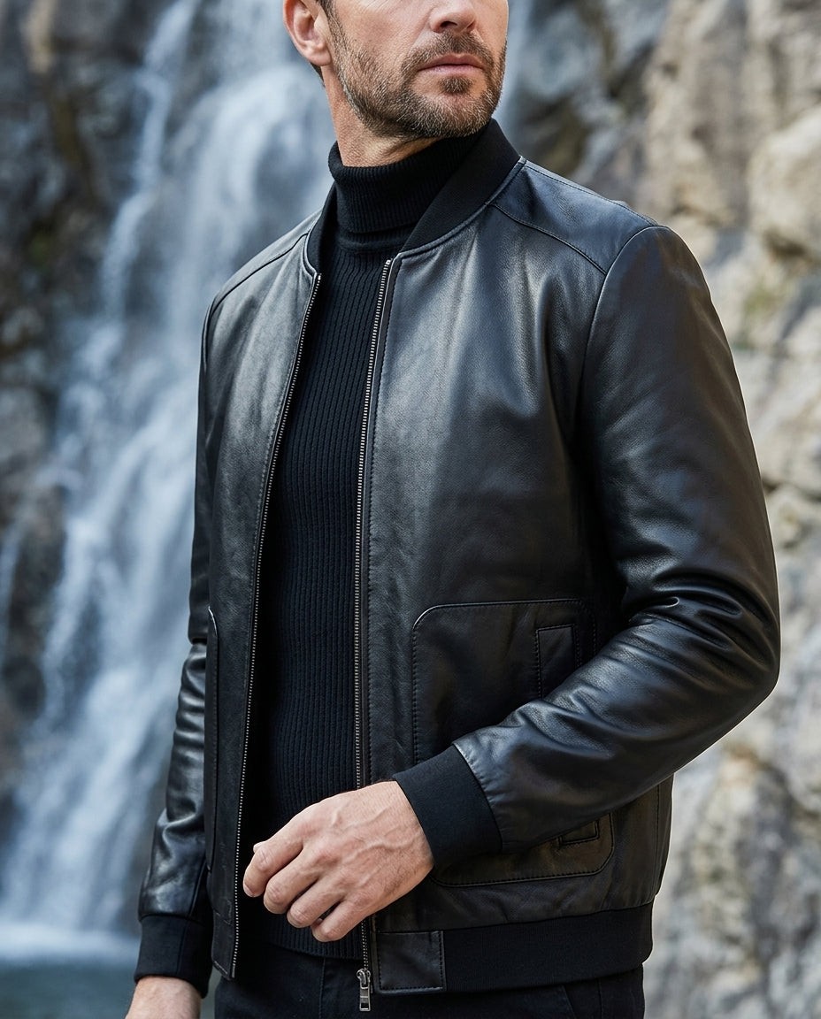 Renegade Men's Leather Bomber Jacket