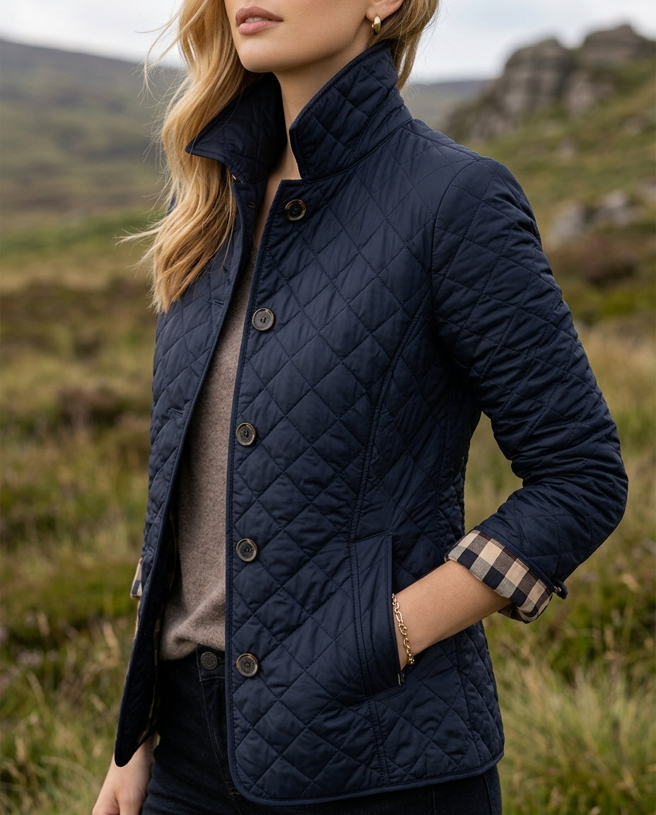 Edna Women's Quilted Button Front Jacket