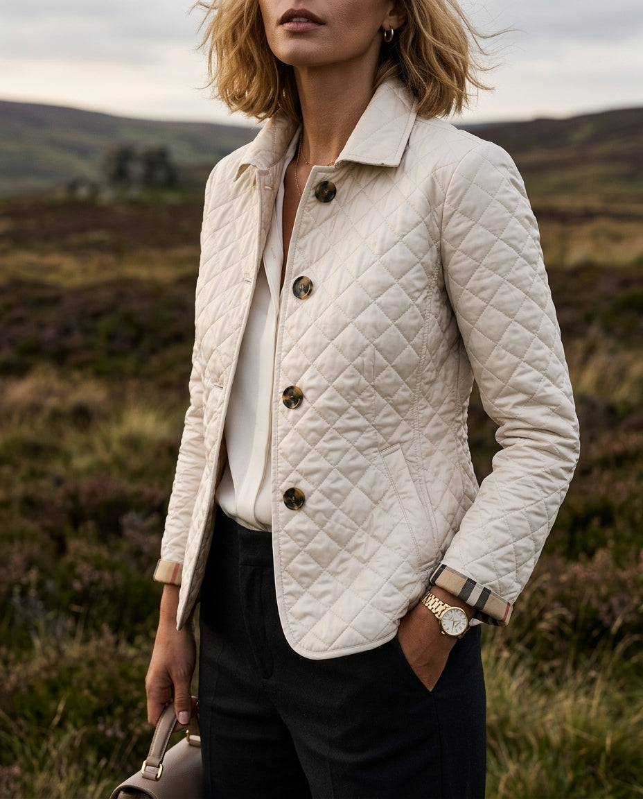 Edna Women's Quilted Button Front Jacket