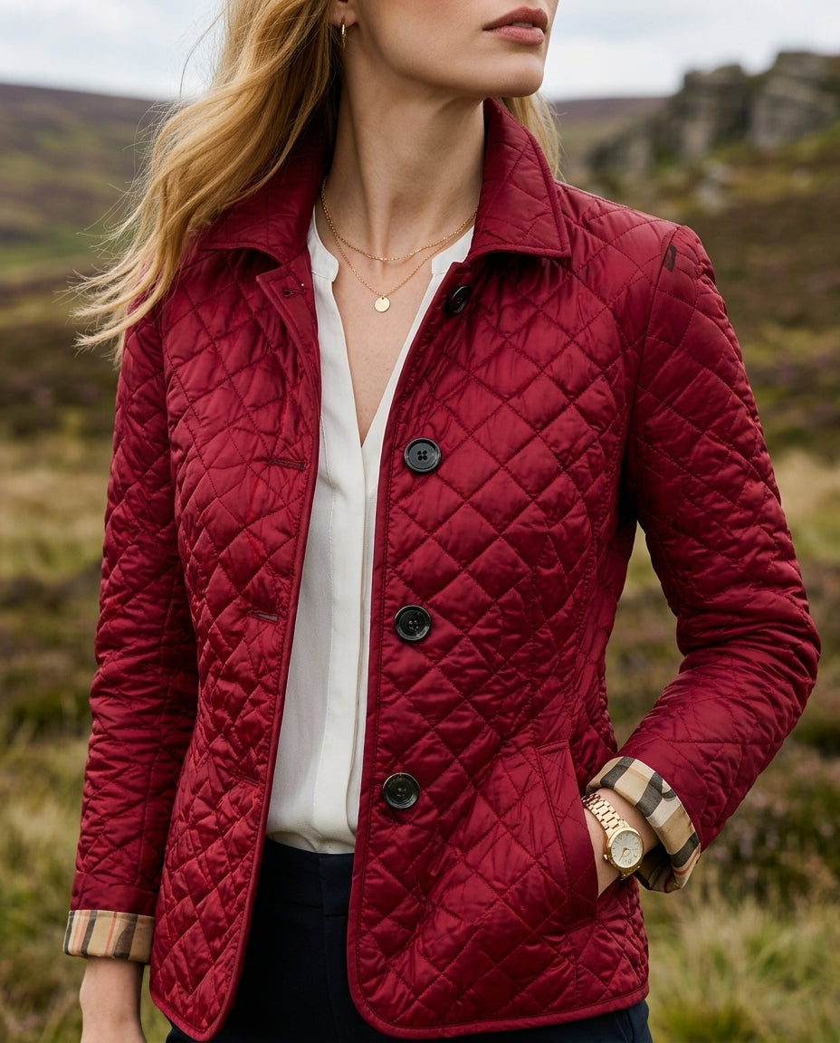 Edna Women's Quilted Button Front Jacket