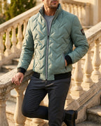 Tebaldo Men's Chevron Quilted Bomber