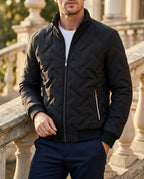 Tebaldo Men's Chevron Quilted Bomber