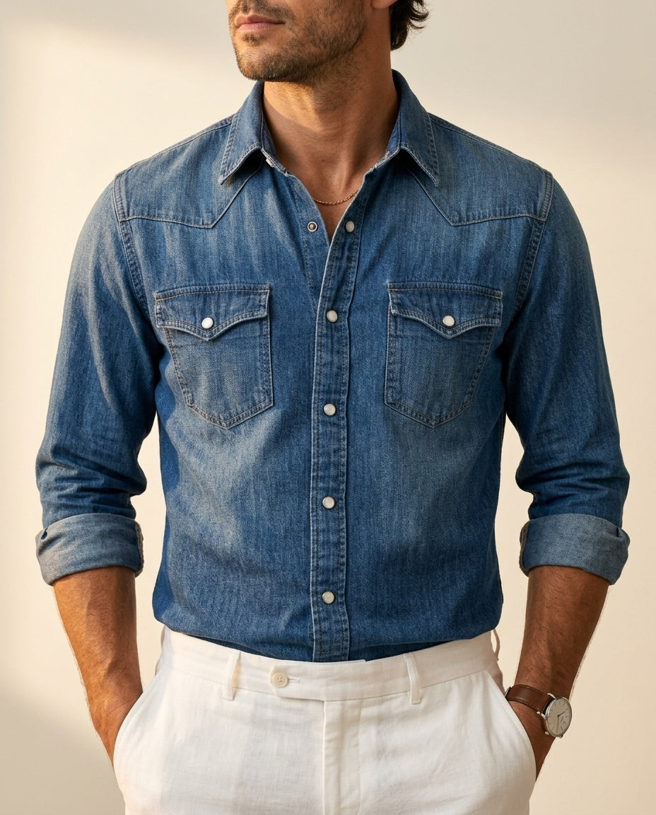 Evaristo Men's Washed Western Shirt