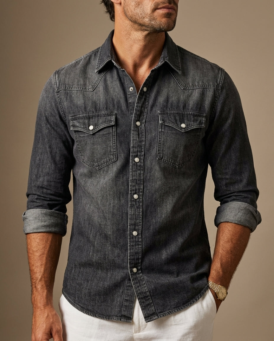 Evaristo Men's Washed Western Shirt