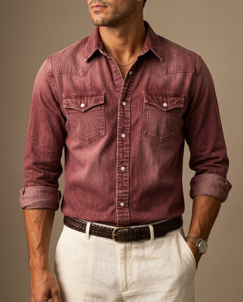 Evaristo Men's Washed Western Shirt