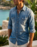 Redwood Men's Western Snap Denim Shirt