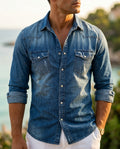 Redwood Men's Western Snap Denim Shirt