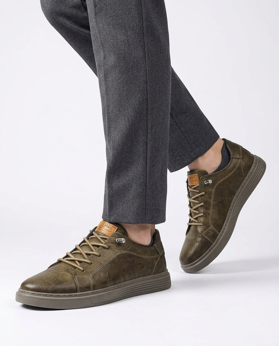 Mazzarini Men's Italian Leather Casual Dress Sneakers