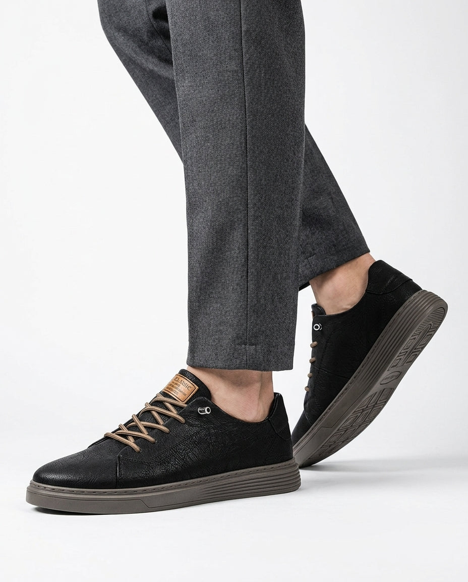 Mazzarini Men's Italian Leather Casual Dress Sneakers