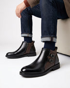 Colt Men's Leather Double Buckle Ankle Boots
