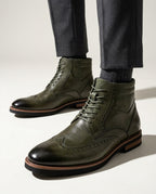 Winslow Men's Suede Leather Wingtip Brogue Boots
