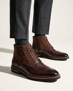 Winslow Men's Suede Leather Wingtip Brogue Boots