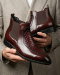 Harlow Men's Croc Embossed Leather Chelsea Boots