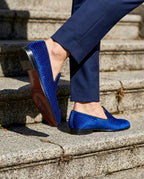 Milano Men's Woven Textured Velvet Loafers