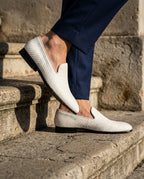 Milano Men's Woven Textured Velvet Loafers