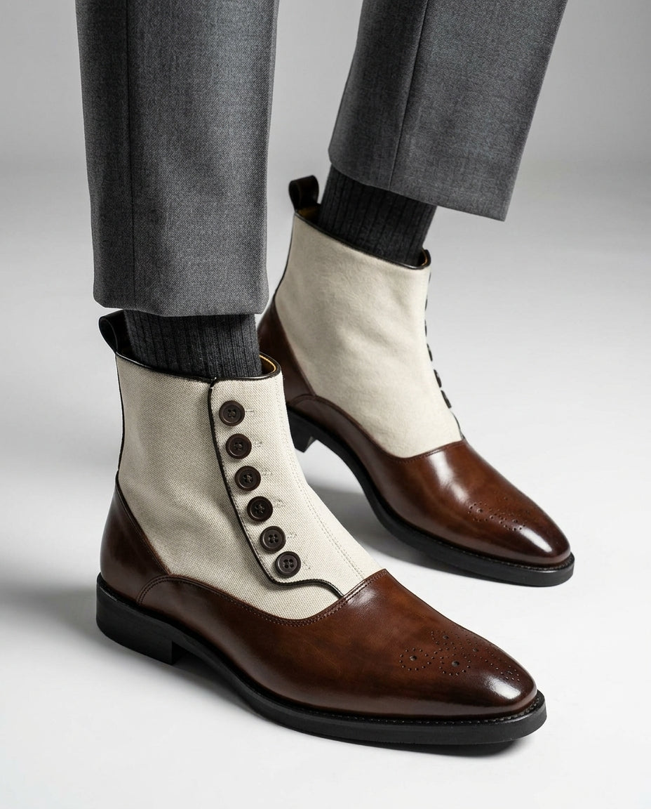 Hartford Men's Two Tone Leather Ankle Boots