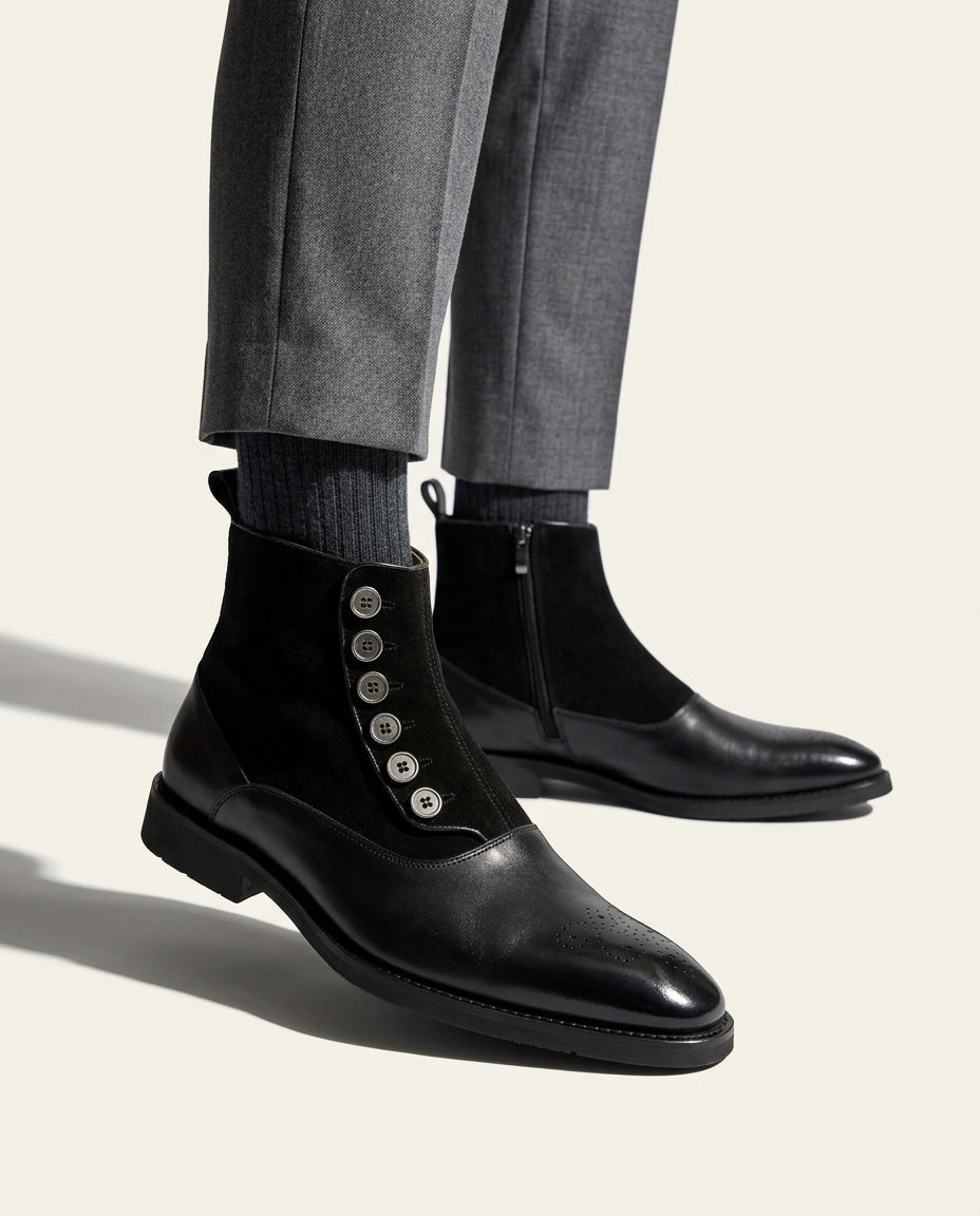 Hartford Men's Two Tone Leather Ankle Boots