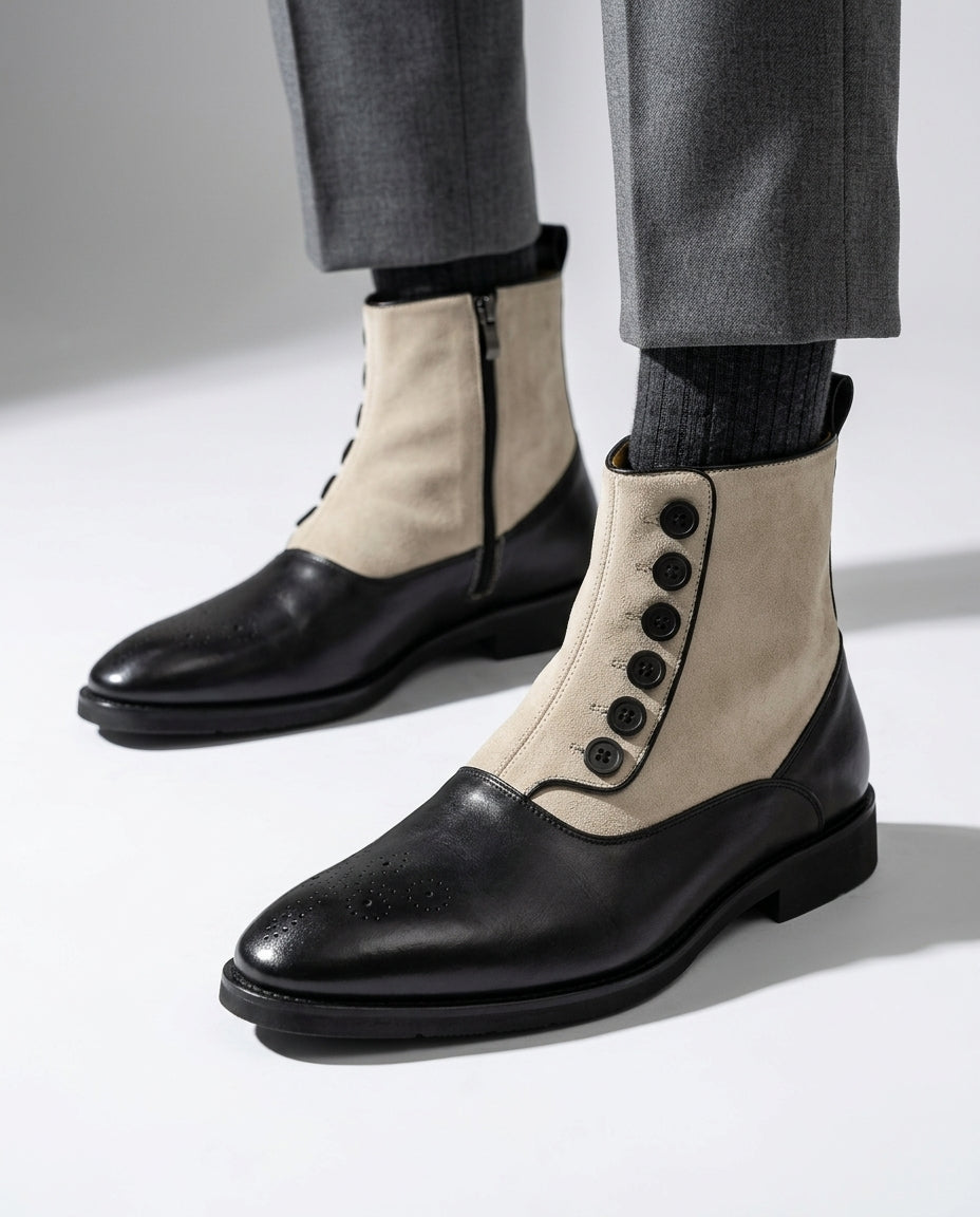 Hartford Men's Two Tone Leather Ankle Boots