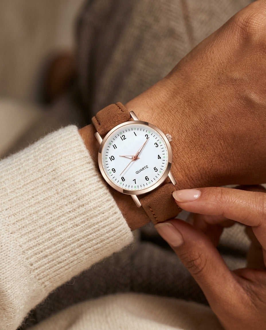 Adeline Women's Suede Strap Watch