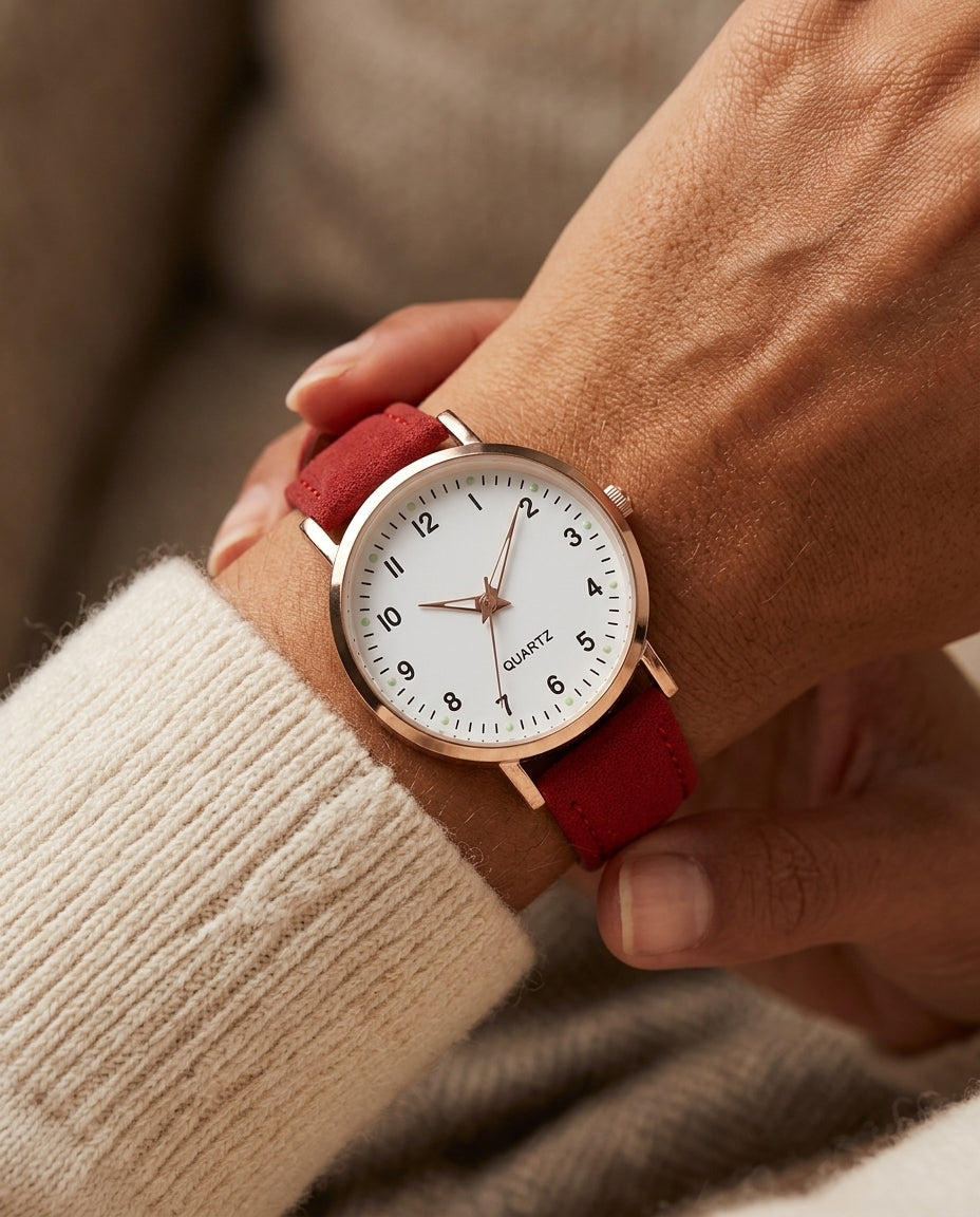 Adeline Women's Suede Strap Watch