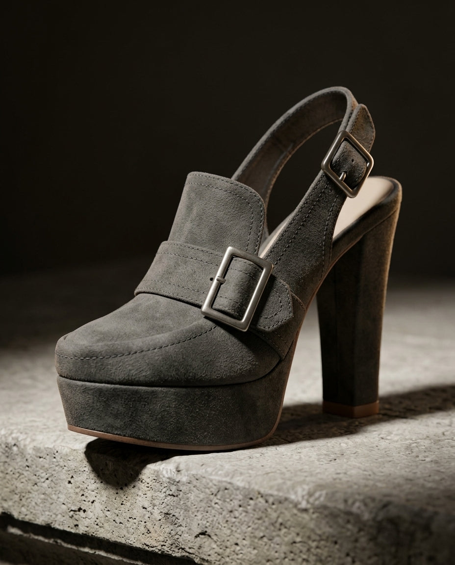 Kensington Women's Suede Platform Block Heels