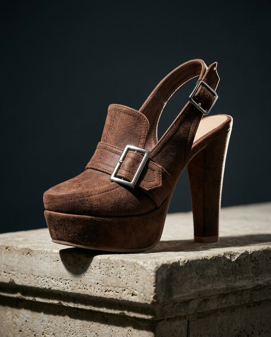 Kensington Women's Suede Platform Block Heels